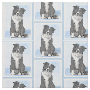 Border Collie Painting - Niedliche Original Hunde  Stoff
