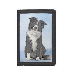 Border Collie Painting - Niedliche Original Hunde  Tri-fold Geldbeutel