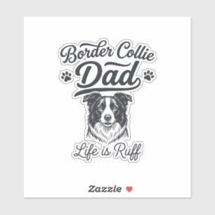 Border Collie Papa Leben ist hart Vintage-Shirt-De Aufkleber