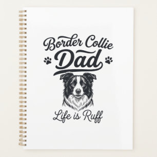 Border Collie Papa Leben ist rau Vintage-Shirt-Des Planer