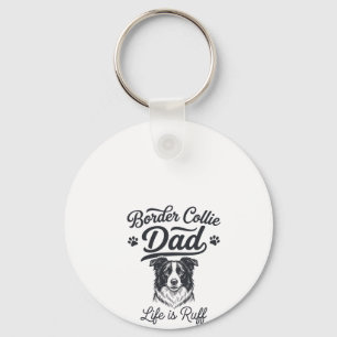 Border Collie Papa Leben ist rau Vintage-Shirt-Des Schlüsselanhänger
