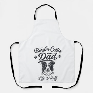 Border Collie Papa Leben ist rau Vintage-Shirt-Des Schürze