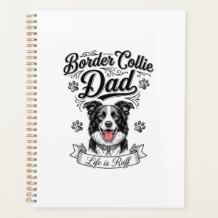 Border Collie Papa Vintage Gravur Hund Shirt Desi Planer