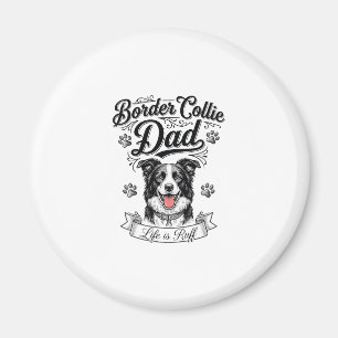 Border Collie Papa Vintage Gravur Hund Shirt Desig Magnet