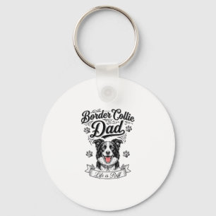 Border Collie Papa Vintage Gravur Hund Shirt Desig Schlüsselanhänger