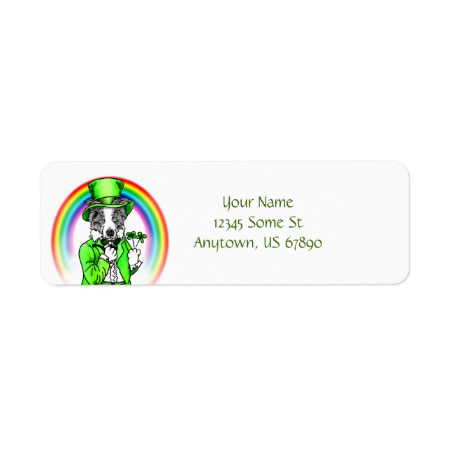 Border Collie Patrick's Day Labels (Vorne)