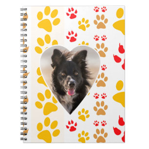 Border Collie Paw Print Liebe Herz Notizblock