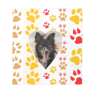 Border Collie Paw Print Liebe Herz Notizblock