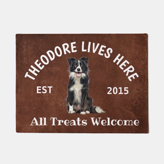 Border Collie Personalisiert Dog Lover Doormat Fußmatte (Vorderseite)