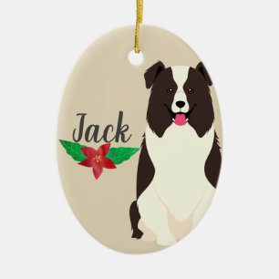 Border Collie Personalisiert Keramik Ornament