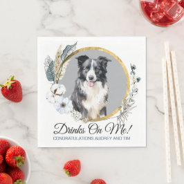Border Collie Pet Wedkins mit Hunden Foto Serviette