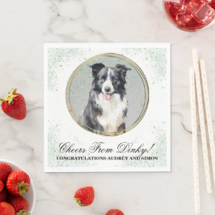 Border Collie Pet Wedkins mit Hunden Foto Serviette