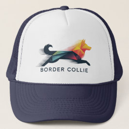 Border Collie poligonal en amarillo y azul Truckerkappe