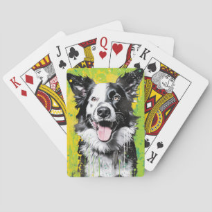 Border Collie Pop Art Energetic & Graffiti Design Spielkarten