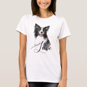 Border Collie Portrait bedingungslose Liebe T-Shirt