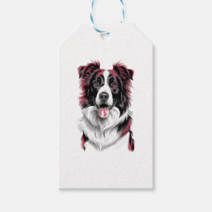 Border Collie Portrait in Vibranit Detail für Hund Geschenkanhänger