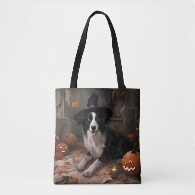 Border Collie Pumpkins Halloween Beängstigend (Vorderseite)