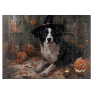 Border Collie Pumpkins Halloween Beängstigend Schneidebrett