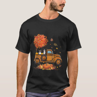 Border Collie Pumpkins Truck Autumn Leaf Fall than T-Shirt