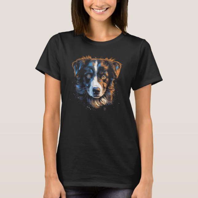Border Collie Puppy Australian Shepherd Dog Dogs G T-Shirt (Vorderseite)