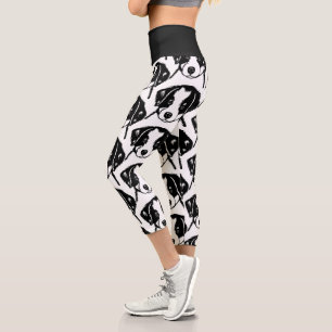 Border Collie Puppy Dog Capri Leggings