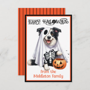 Border Collie Puppy Dog Happy Halloween Mitteilungskarte