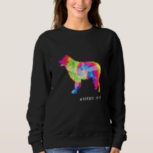 Border Collie Puppy Dog Owner Hippy Gefärbte Krawa Sweatshirt