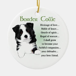 Border Collie Puppy Keramik Ornament