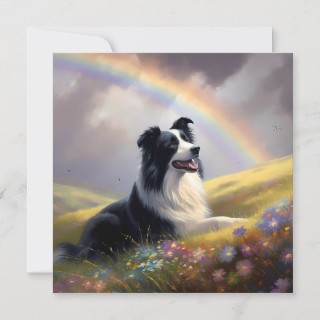 Border Collie Rainbow Bridge Custom Dog Memorial (Vorderseite)