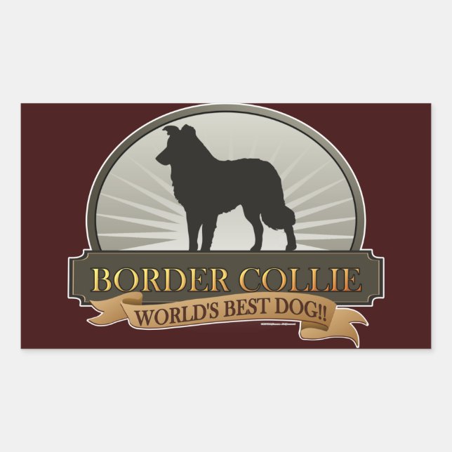 Border Collie Rechteckiger Aufkleber (Vorderseite)