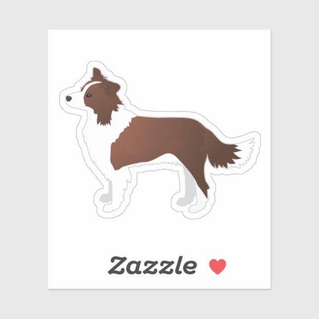 Border Collie Red Dog Rasse Side View Silhouette Aufkleber (Blatt)