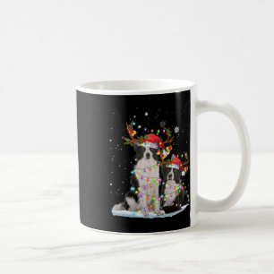 Border Collie Reindeer Weihnachtsmannmütze Xmas Li Kaffeetasse