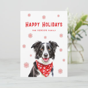 Border Collie Rotes Herz-Bandana Weihnachten 