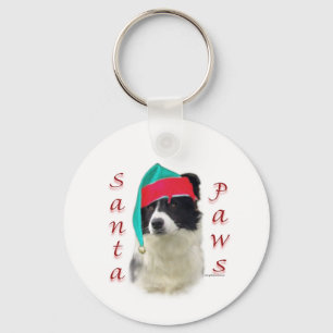 Border Collie Santa Paws Schlüsselanhänger