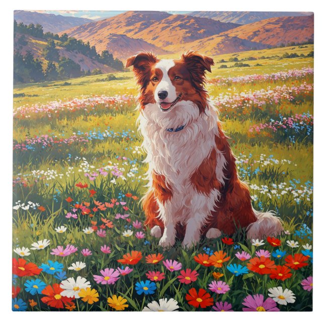 Border Collie Schäferhund Fliese (Vorderseite)