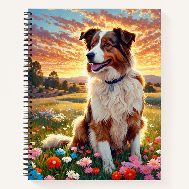 Border Collie Schäferhund Notizbuch (Vorderseite)