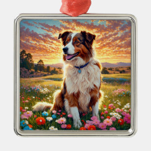 Border Collie Schäferhund Ornament Aus Metall