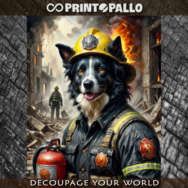 Border Collie Schauspiel als Feuerwehrmann - Seidenpapier (Von Creator hochgeladen)