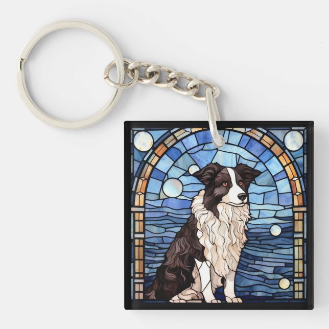 Border Collie Schlüsselanhänger (Vorderseite)