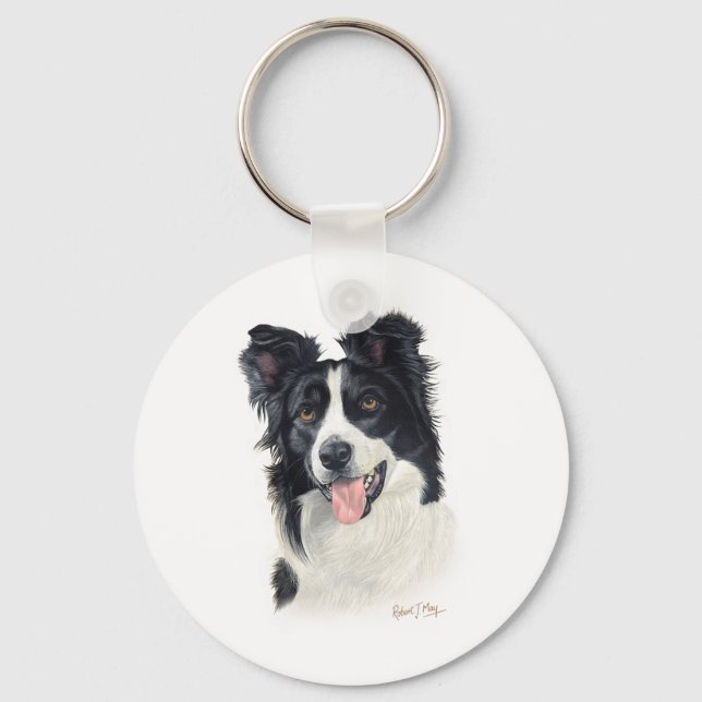 Border Collie Schlüsselanhänger (Vorderseite)