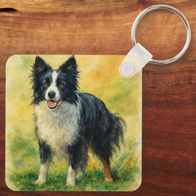Border Collie Schlüsselanhänger (Rückseite)