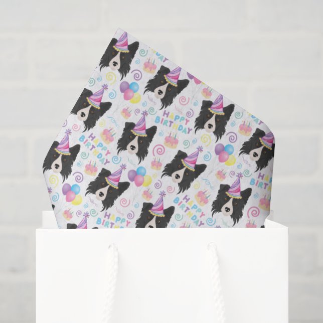 Border Collie Seidenpapier (Geschenk Tasche)