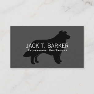 Border Collie Silhouette Black Visitenkarte