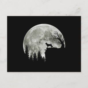Border Collie Silhouette on Mountain Halloween Dog Postkarte