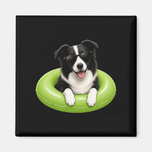Border Collie Sommer-Shirt Süßer Hund Pool Schwimm Magnet