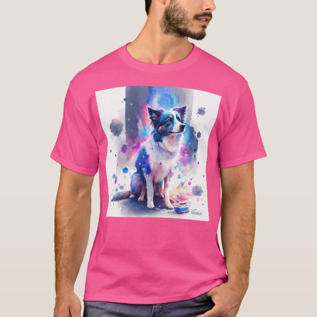 Border Collie Space T-Shirt (Vorderseite)