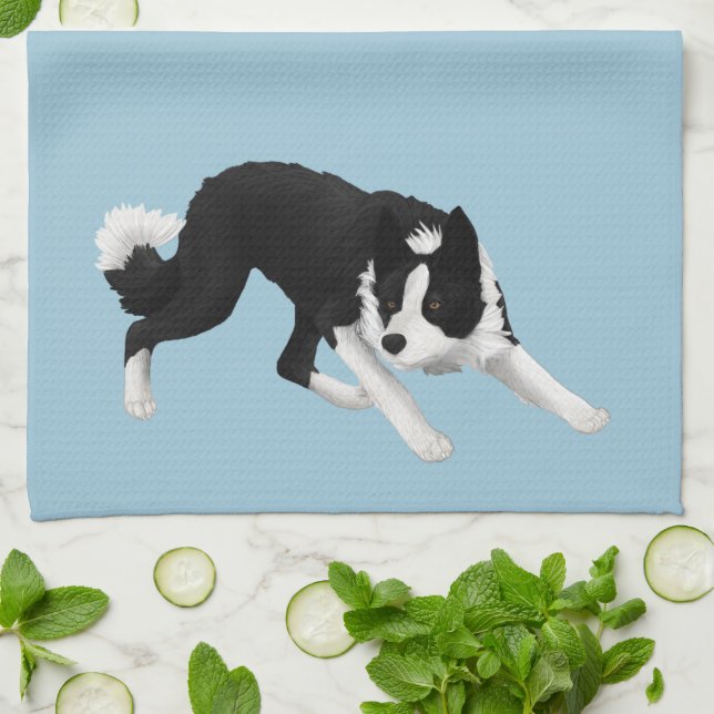 Border-Collie-Starren Handtuch (Gefaltet)