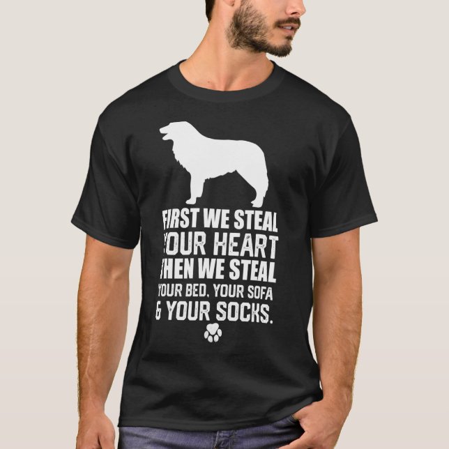 Border Collie Stiehlen Sie Ihr Herz Stehlen Sie Ih T-Shirt (Vorderseite)