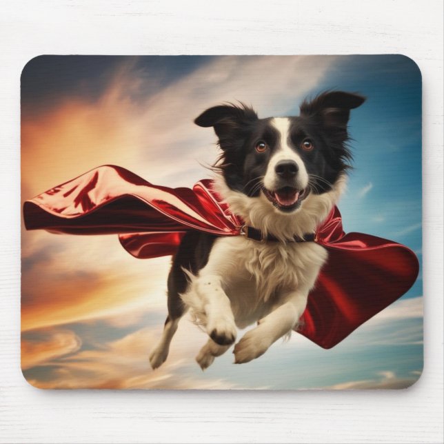 Border Collie Superhelden-Mauspad Mousepad (Vorne)