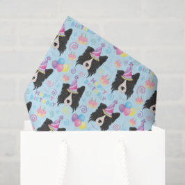 Border Collie Tissue Paper in Blue Seidenpapier